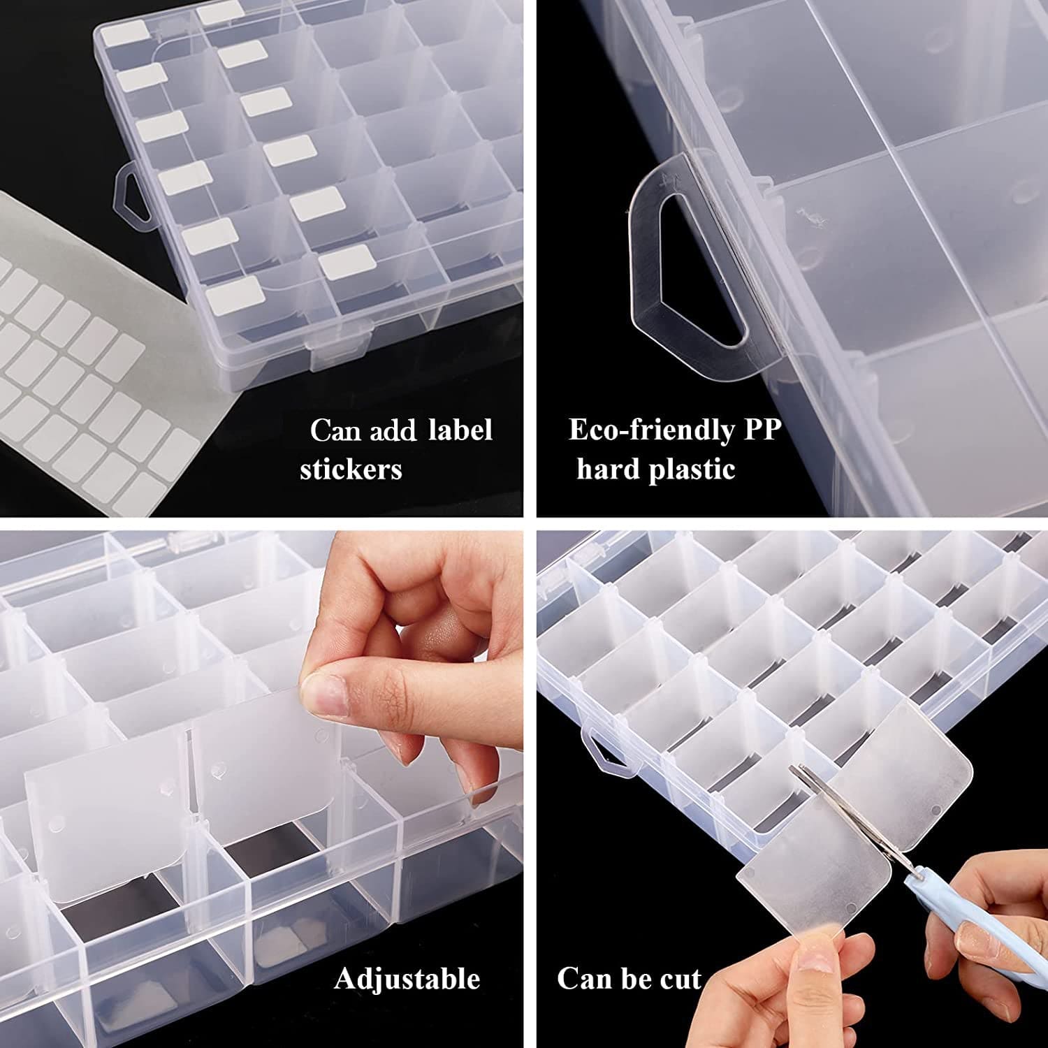 7984 18 Grid 3 layer box Clear Plastic Organizer Jewelry Storage Box with  Adjustable Dividers, Transparent Organizer Box for Earring Fishing Hooks  (18